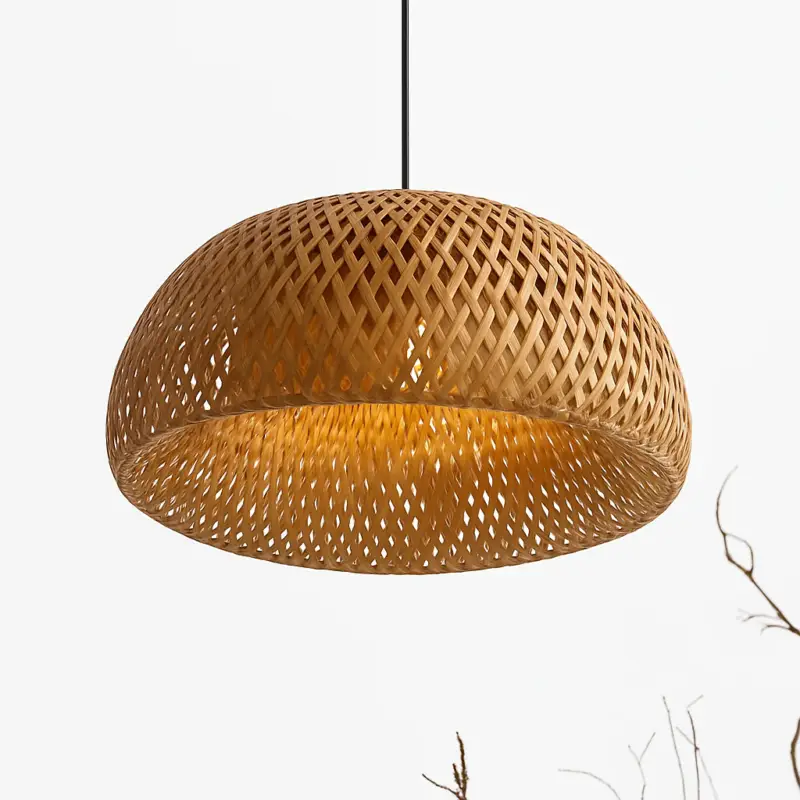 Offre Spéciale Natural hand-woven bamboo pendant light