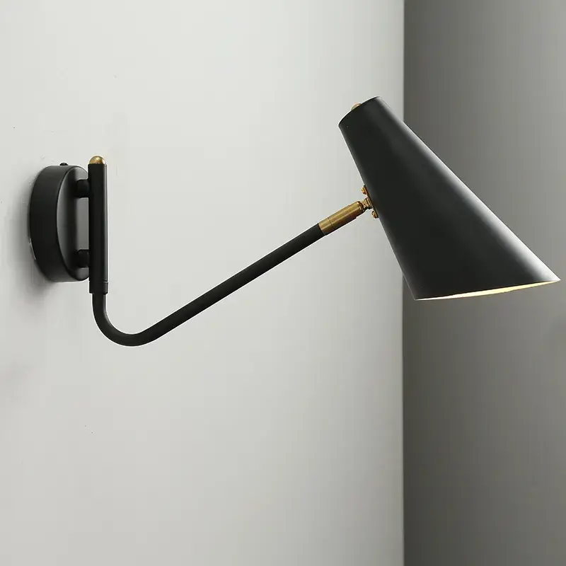 Prix Bas Adjustable vintage wall lamp with switch, flexible led black/gold