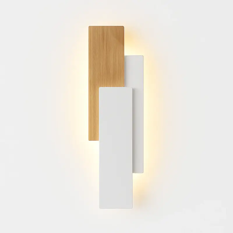 Walnut wood wall light with remote control Retour Gratuit