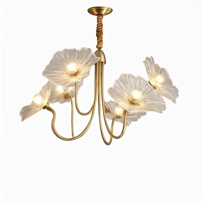 Modern nordic decorative chandelier with glass flowers Bon Marché