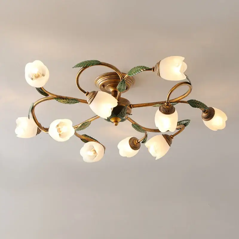 White led ceiling light with flower design, french country decor, v… Meilleur Choix