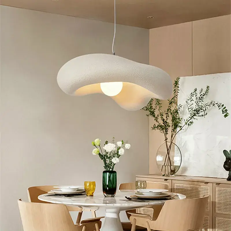 Nordic cream led minimalist chandelier for dining room and bedroom Offre Spéciale