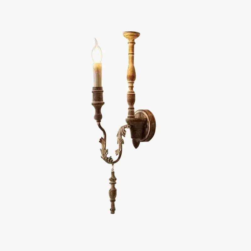 Retro loft vintage wood wall light Offre Limitée