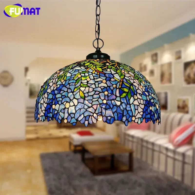 Prix Cassé Tiffany stained glass wisteria pendant light for living room, hotel...