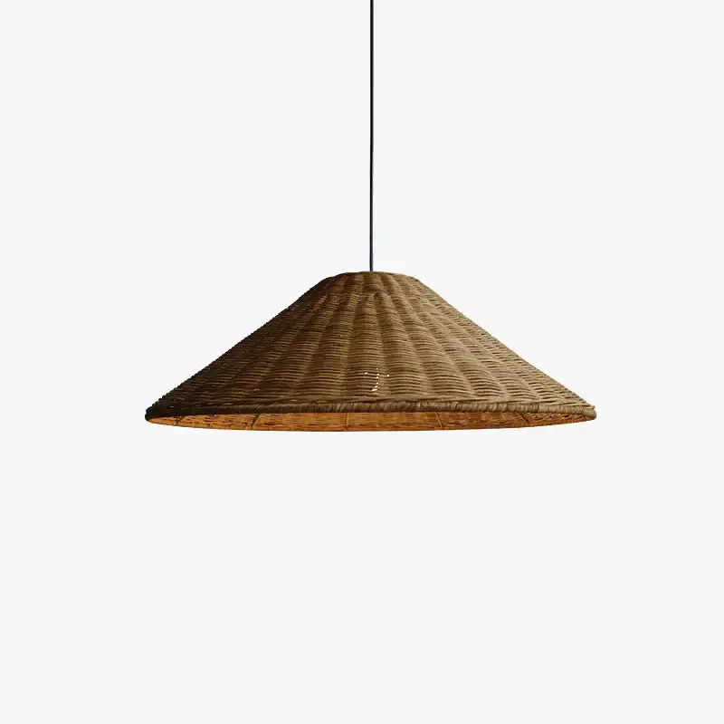 Zen conical bamboo rattan pendant light Usine Directe