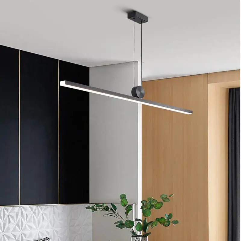Offre Spéciale Modern minimalist led strip pendant light for living room, dining r...