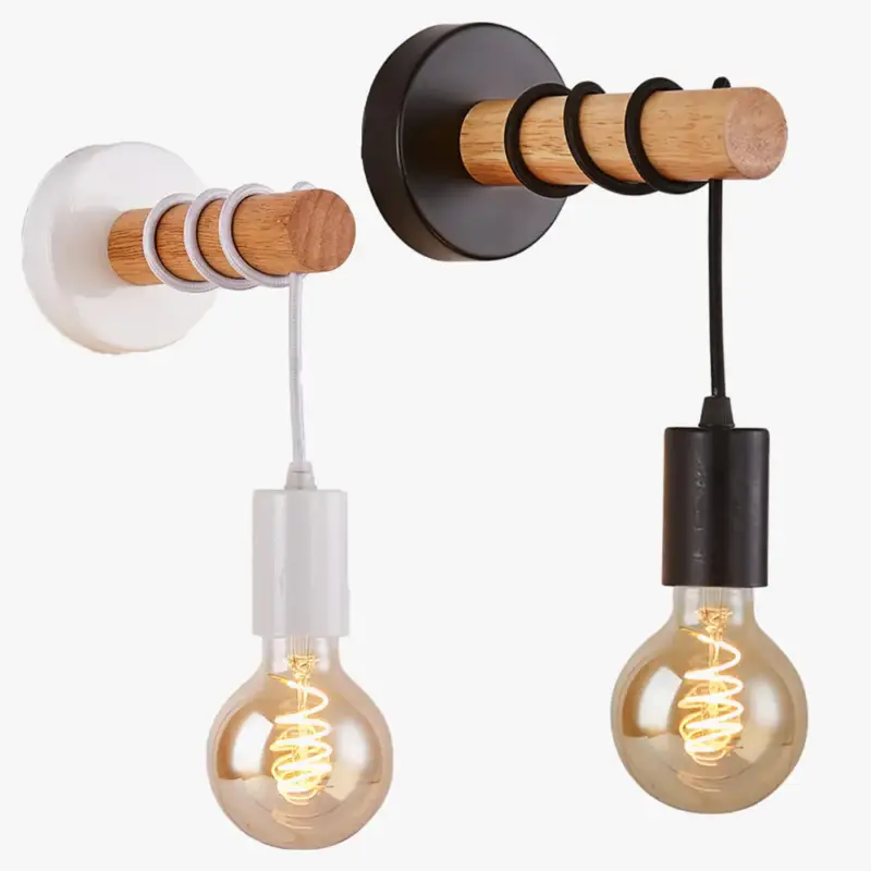 Modern minimalist wooden indoor wall light Nouveauté