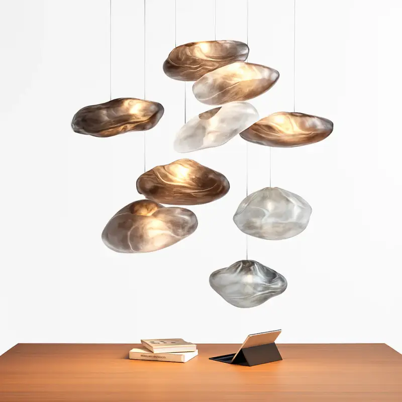 Réduction Nordic glass pendant light with cloud design
