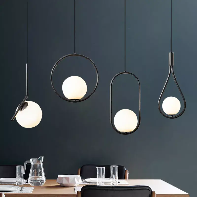 Prix Promo Black metal ring led pendant light