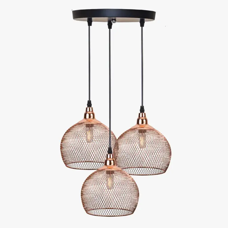 Nordic restaurant bar lighting retro rose gold bird cage modern pen... Bon Plan