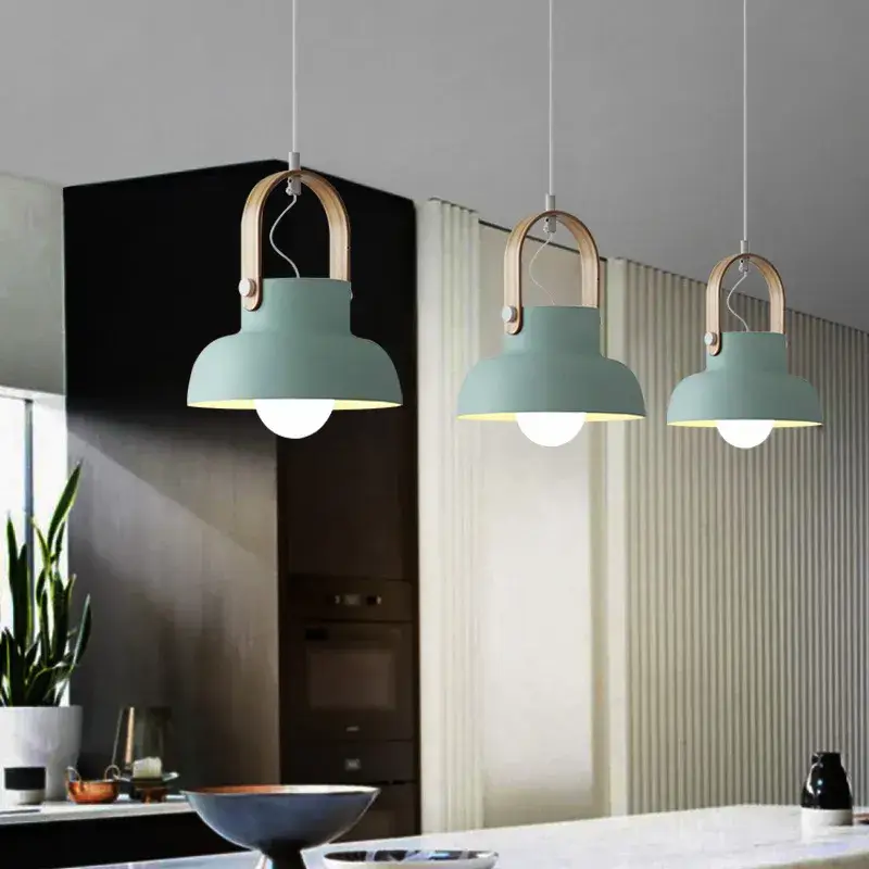 Nordic loft led iron pendant light macaron for restaurant and bedroom Marque