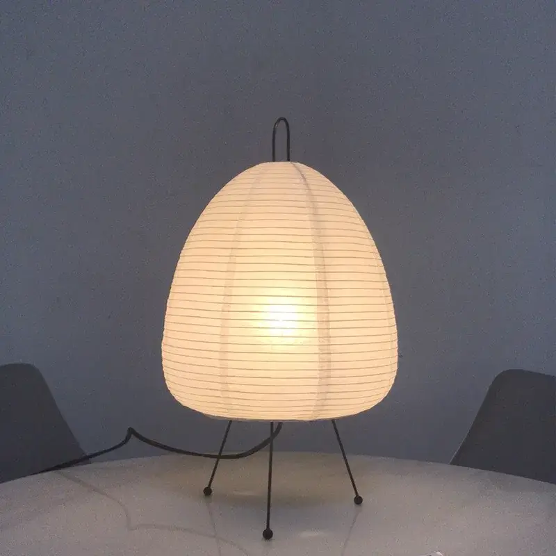 Solde Japanese style rice paper tripod table lamp, creative desk lamp for...