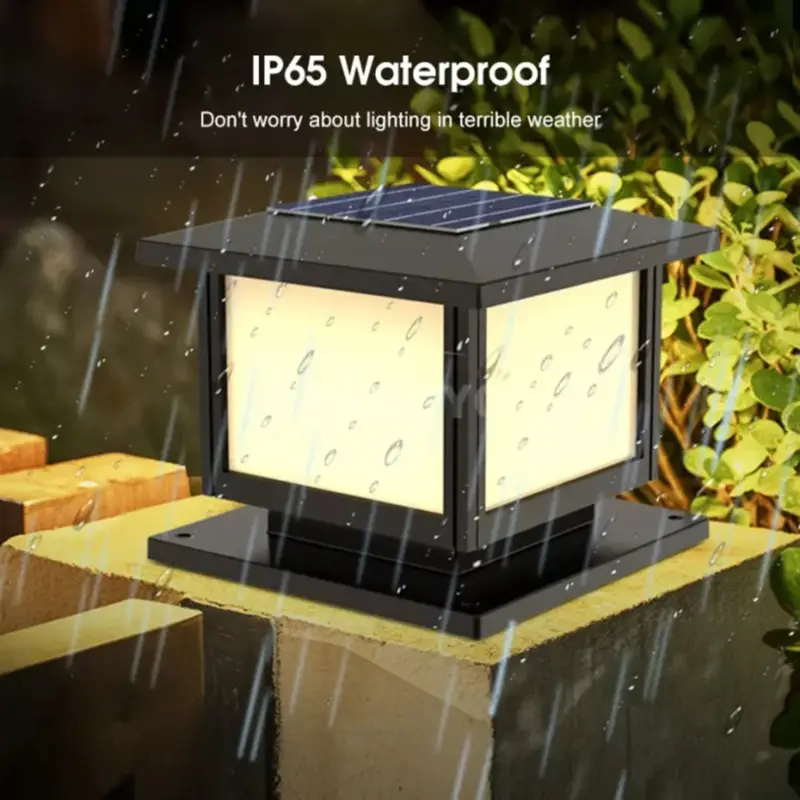 Usine Directe Solar powered led square fence light warm white waterproof outdoor ...