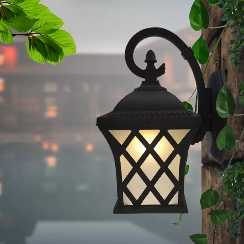 Sandiy outdoor vintage wall light black and glass for porch, villa,... Dernier Modèle