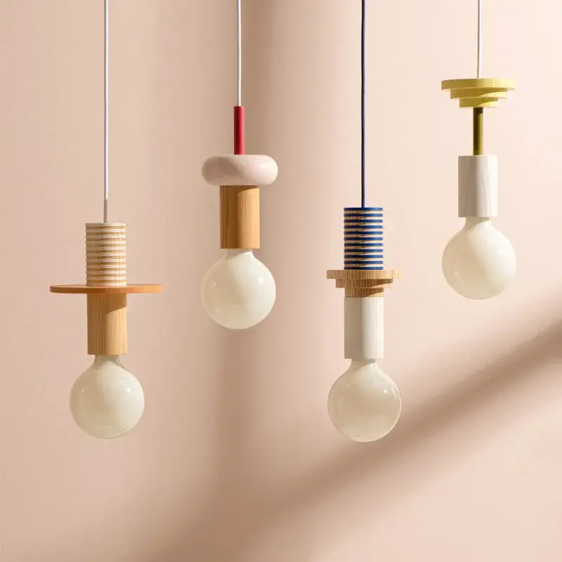 Affaire À Saisir Modern wood led pendant light for kitchen, nordic home decor, resta...