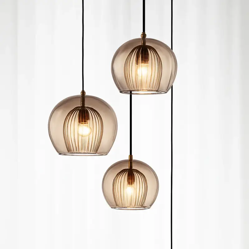 Modern nordic glass sphere pendant light Soldes