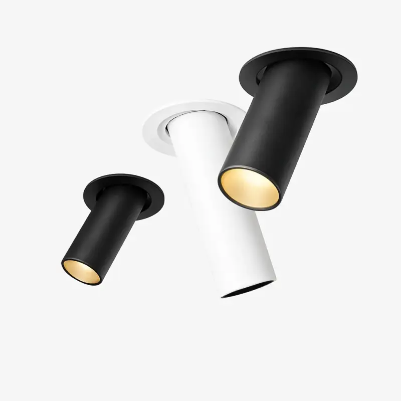 Satisfait Ou Remboursé Long tube ceiling spotlight black/white recessed led rotatable 12w