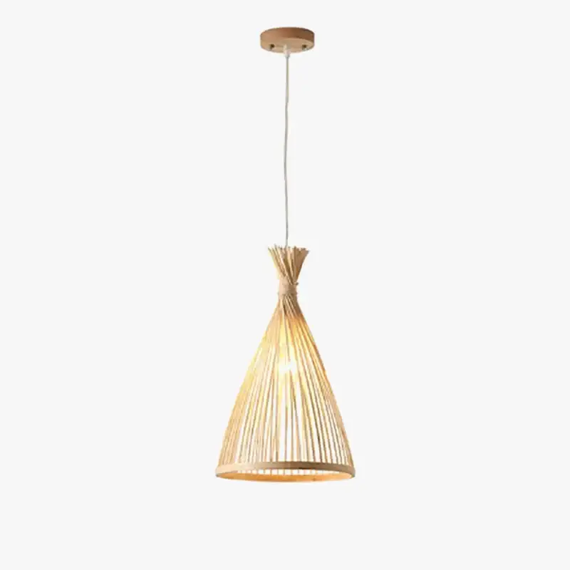 Handmade vintage bamboo pendant light with wooden base for restaura... Acheter Direct