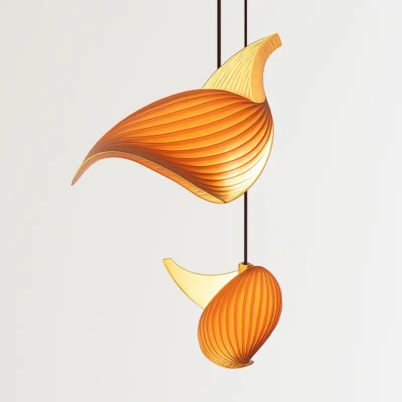 Dernière Chance Nordic style wooden pendant light