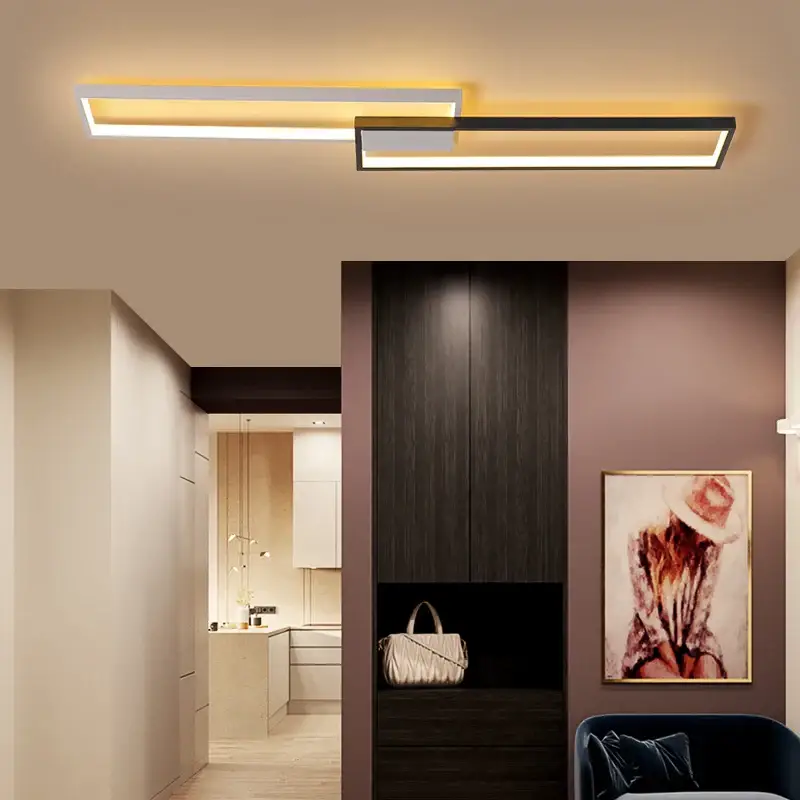 Modern minimalist rectangular led chandelier home decor Achetez Aujourd'hui