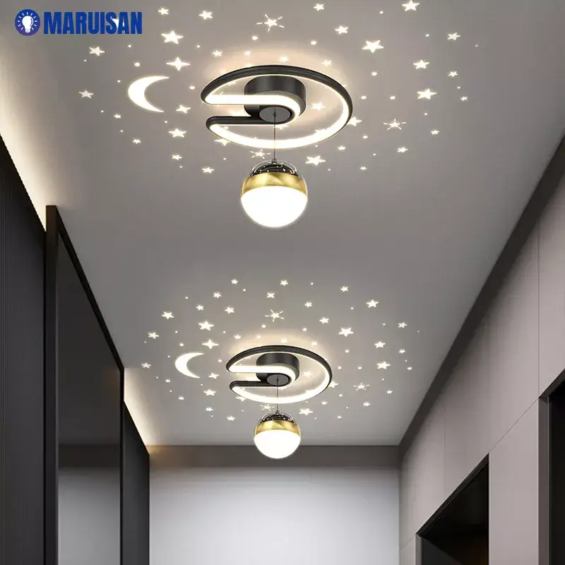 Offre Spéciale Black grey 28w led ceiling light with glass ball shades, star effec...