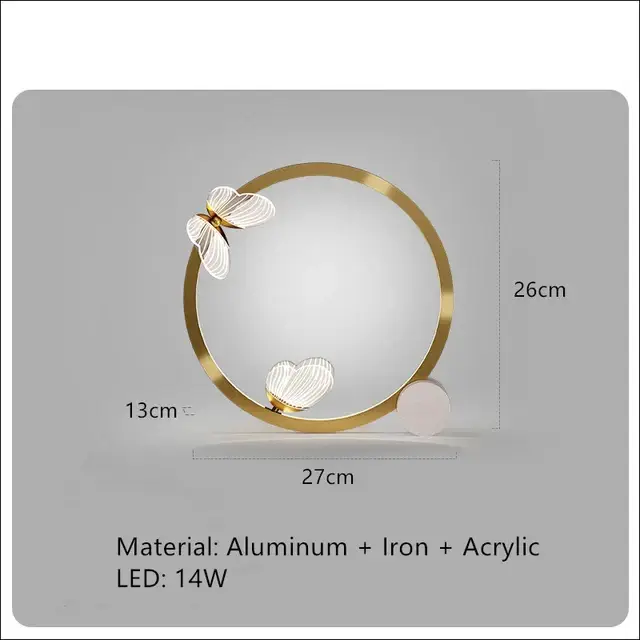 Usine Directe (80 days – 10 june) modern led table lamp with small glass butterfl…