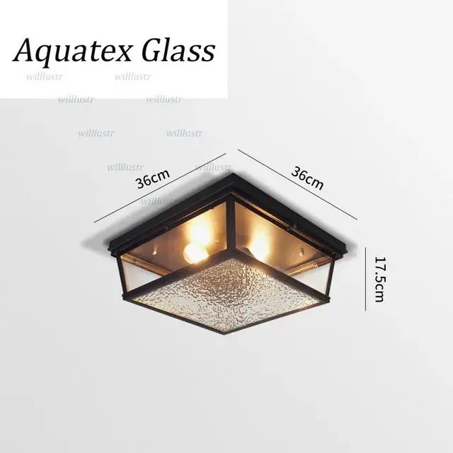 (may80d) retro style ceiling light in metal and square glass rahja Meilleur Prix