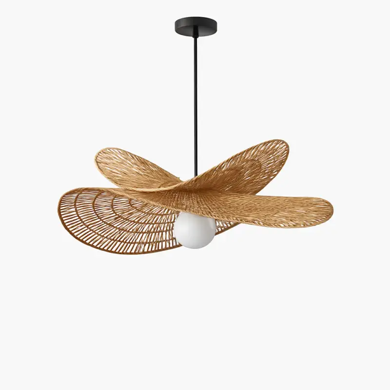 Wabi-sabi style hand-woven rattan pendant light for restaurant, hom... Expédition Rapide