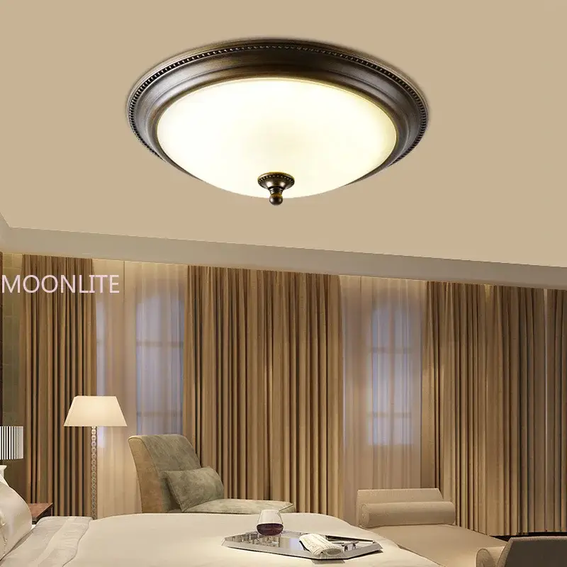 Offre Du Jour Round gold, black or bronze ceiling light with frosted glass for co...
