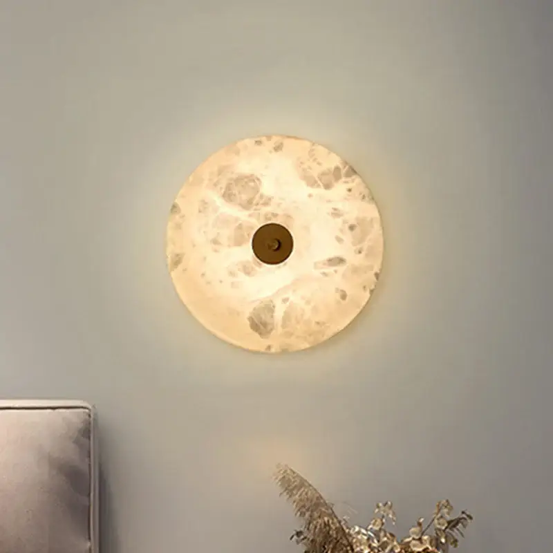 Round marble led wall light 20cm/25cm for living room, bedside, sta... Paiement Sécurisé
