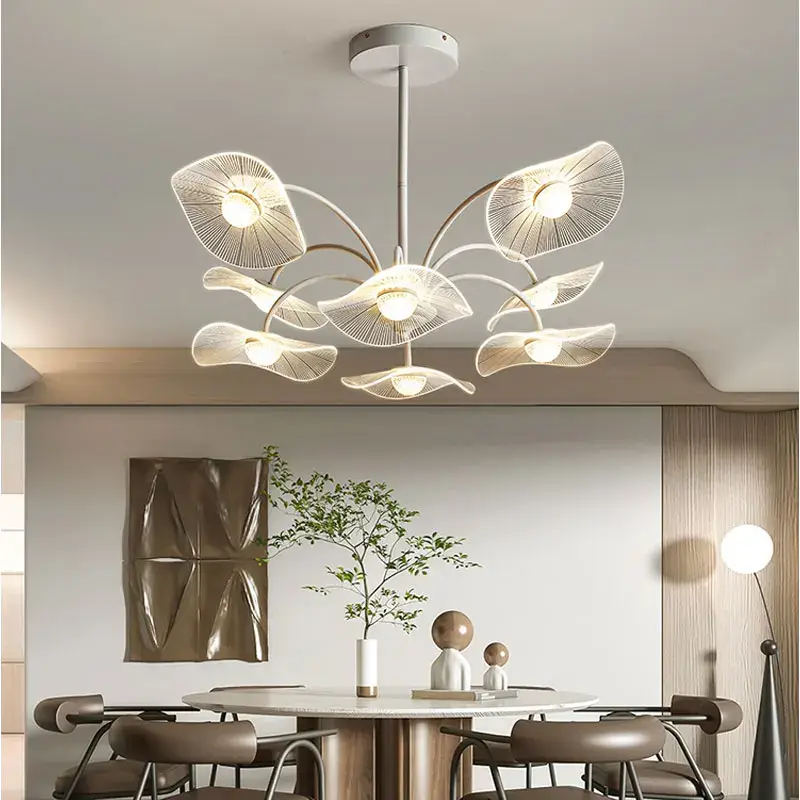 Modern white led chandelier for living room, ceiling pendant for ha... Nouveauté