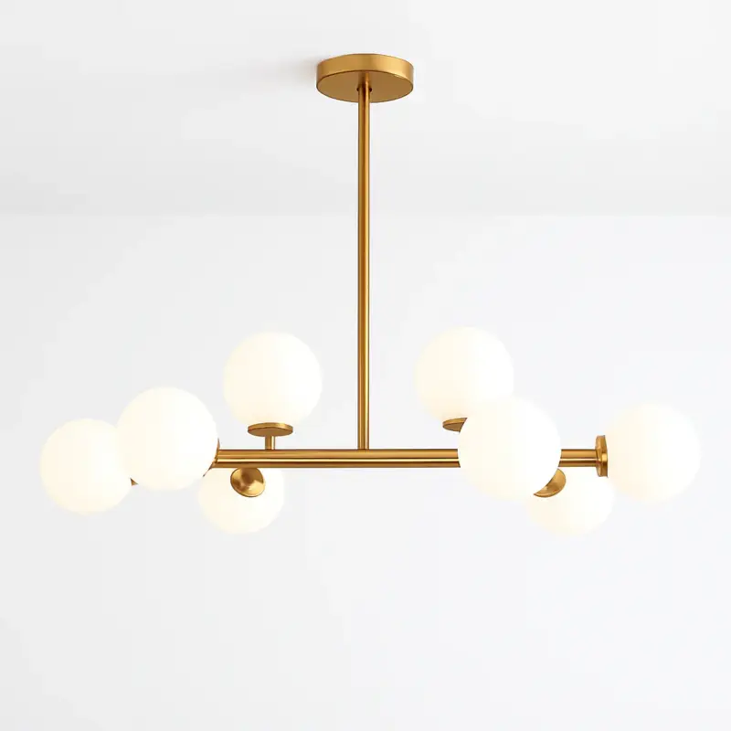 Nordic round led glass ball chandelier gold black pendant lamp for ... Satisfait Ou Remboursé
