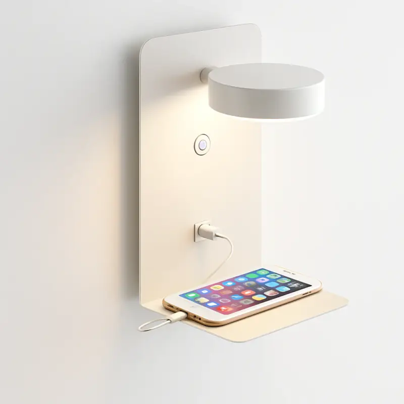 Nouveauté Modern led wall light with switch and usb charging port 9w black or...
