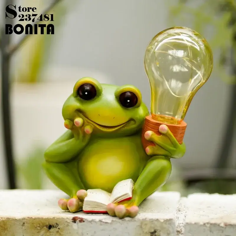 Studious cheeky frog solar led garden lamp – waterproof resin lands… Nouveauté