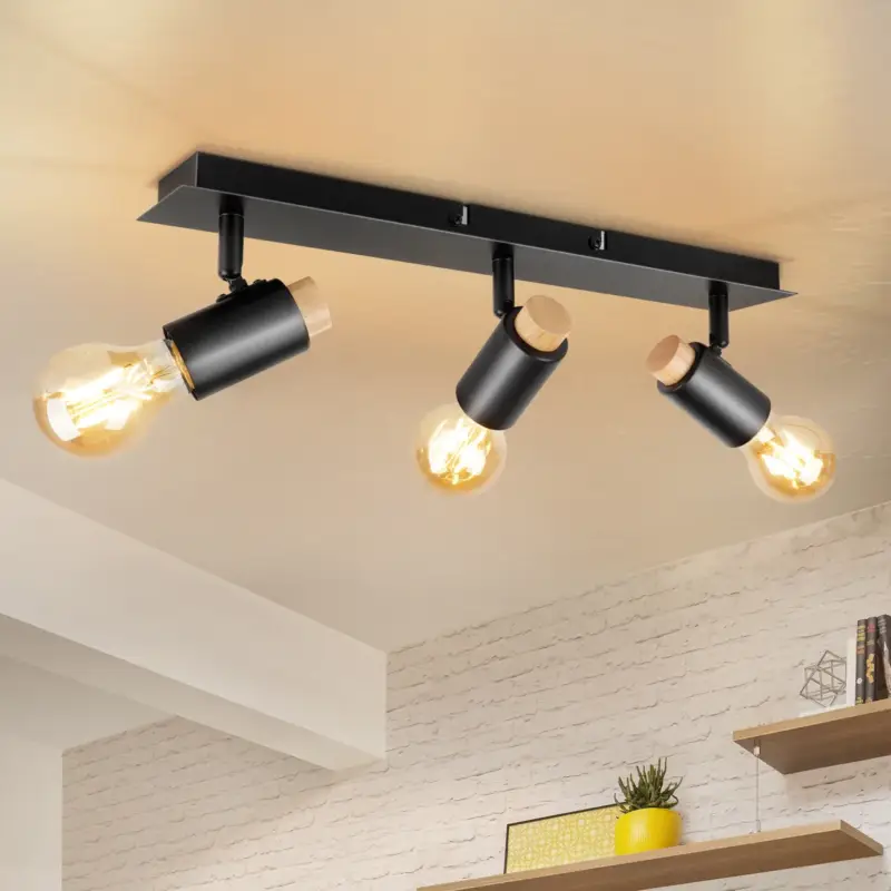 Certifié Kimjo black wood rotatable ceiling spot light e27