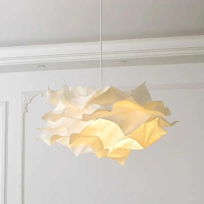 Usine Directe Handmade pendant light for fabric shop or restaurant, white paper c...