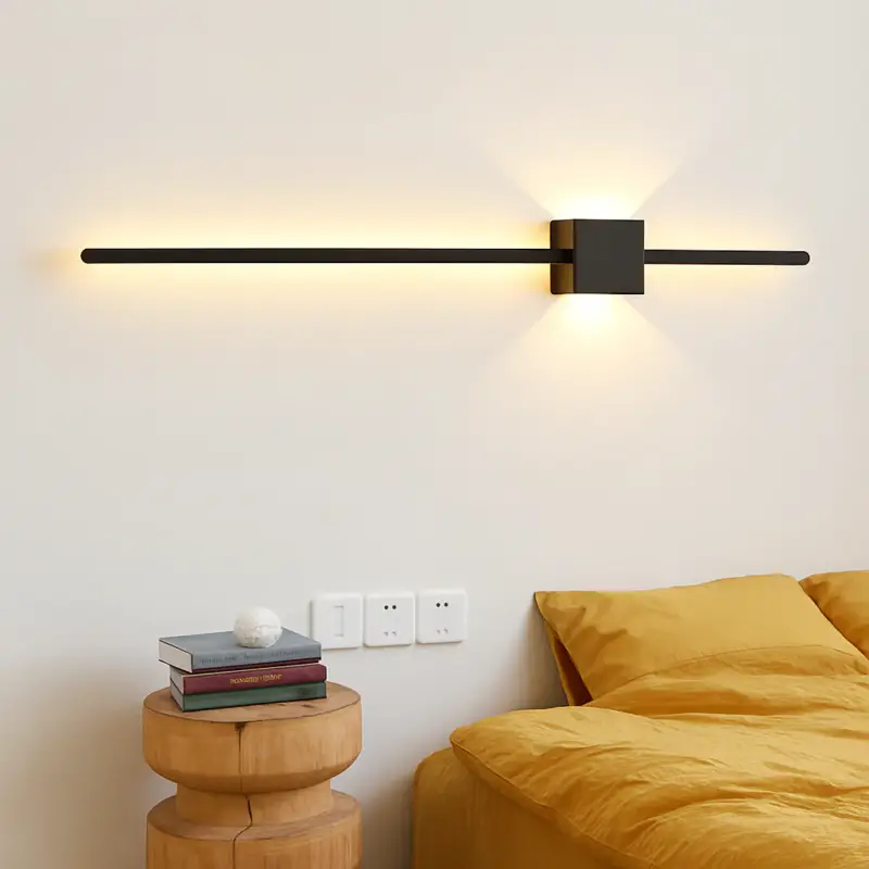 Modern minimalist led indoor wall lamp long strip wall light for be... Offre Du Jour