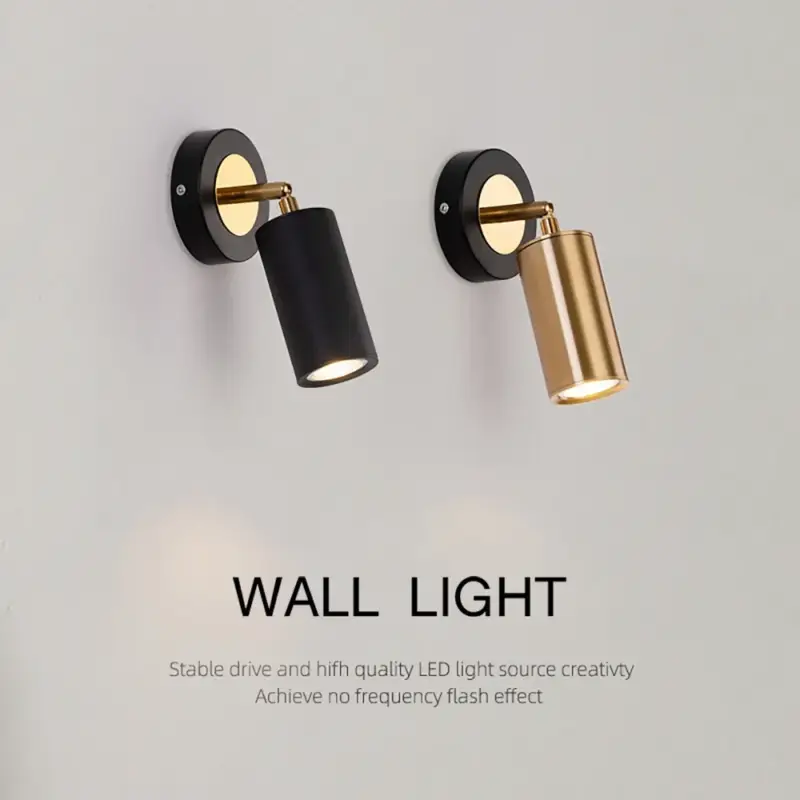 Modern wall lamp black and gold adjustable reading spotlight Prix Réduit