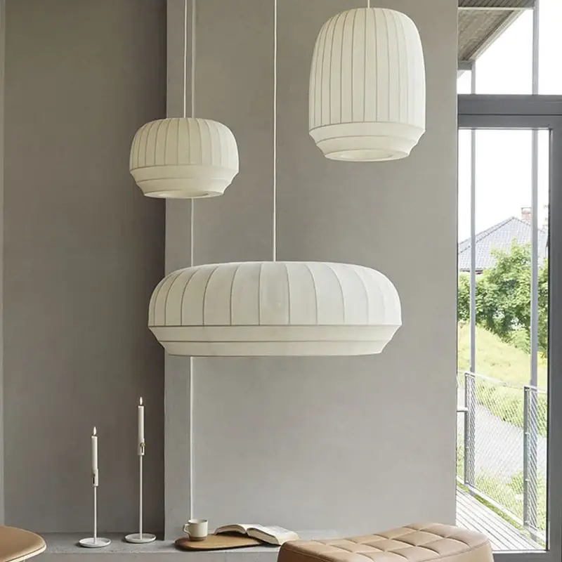 Nordic stretch fabric pendant light for living room, modern chandel... Prix Cassé