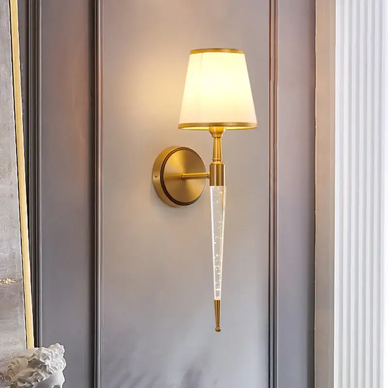 Paiement Sécurisé Retro american wall light with crystal accents for living room, bed...