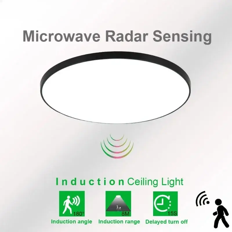 Ultra slim radar sensor led ceiling light 27cm microwave induction Produit De Marque