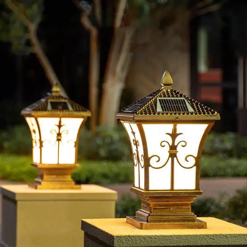 Led square post pillar solar light with remote control, waterproof ... Offre Du Jour