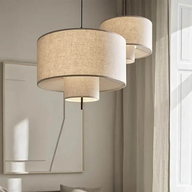 Remise Japanese wabi sabi fabric art pendant light for living room, bedroo...