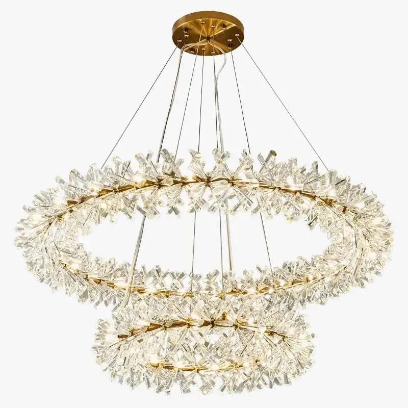 Modern flower crystal chandelier with luxury led rings for living r... Jusqu'à Épuisement Des Stocks