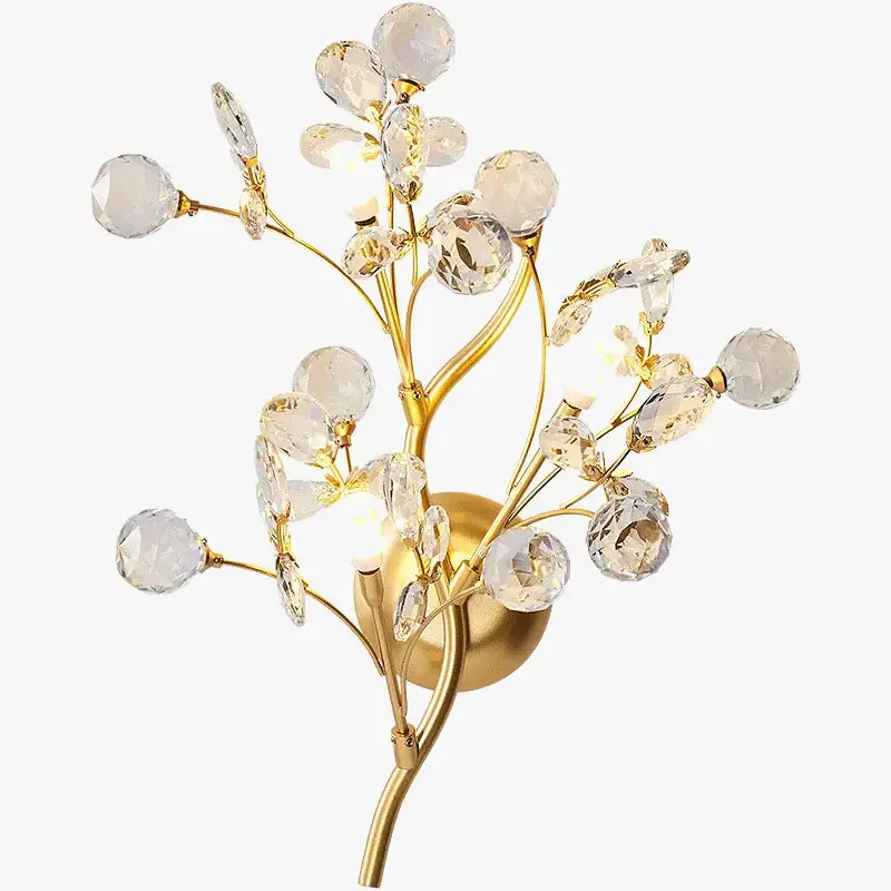 Clear crystal wall light with romantic flower branches Solde