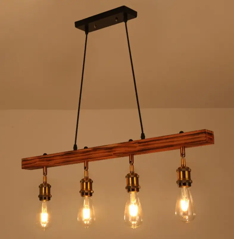 Retro loft industrial wooden chandelier for bars, restaurants, café... Seulement Aujourd'hui