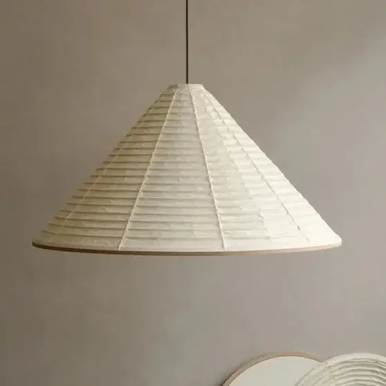 Prix Cassé Japanese designer cone rice paper pendant light for living room and...