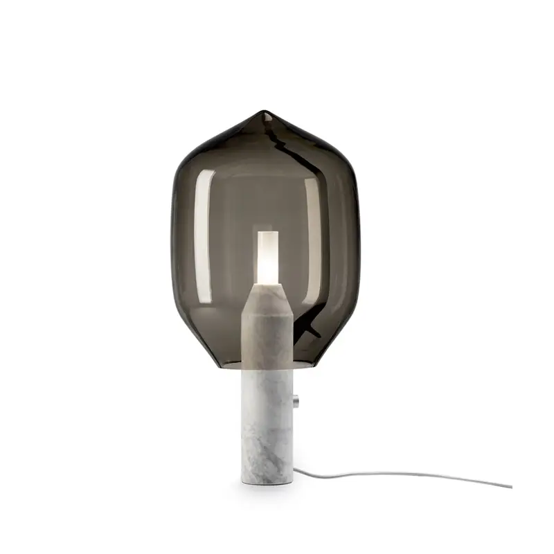 Table Lamp LIGHTHOUSE Grey glass / White Carrara marbleESTABLISHED & SONS Produit De Marque