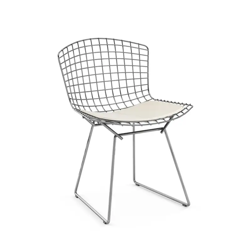Nouvel Arrivage Dining Chair BERTOIA with seat cushion WhiteKNOLL