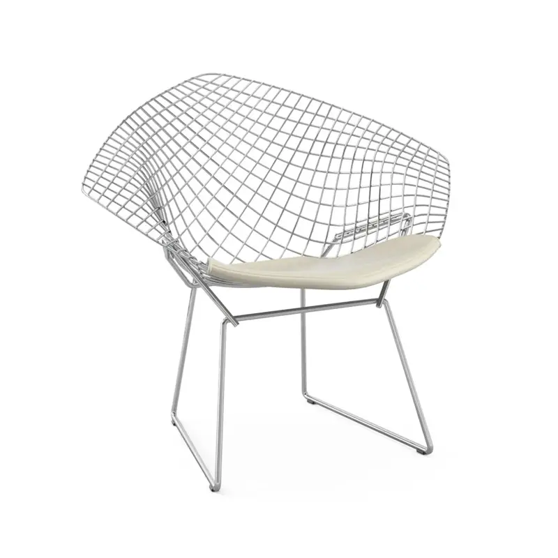 Fauteuil DIAMANT avec galette d&rsquo;assise BlancKNOLL Acheter En Ligne